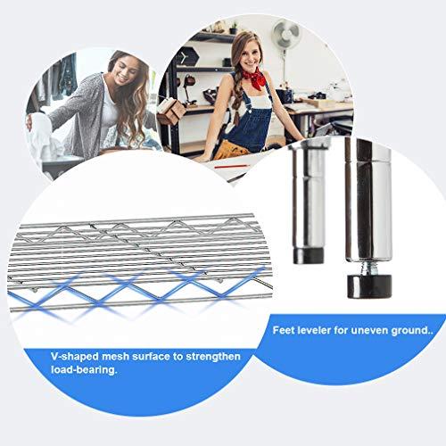 Estante de Alambre Cromado Uso Rudo Ajustable NSF para Cocina/Oficina (91x35x137 cm)