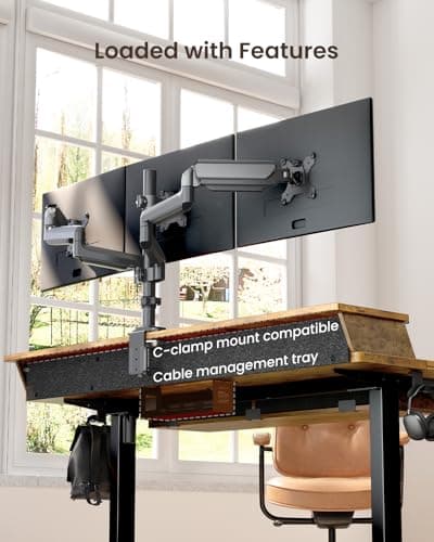 ErGear 55 X 30 Inch Electric Standing Desk with 4 Drawers, Height Adjustable Desk with Storage, C-Clamp Mount Compatible, Home Office Table with Cable Management Tray, Vintage Brow thumbnail 7