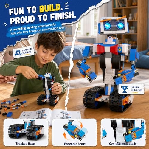 okk Robot Building Toys for Boys, STEM Projects for Kids Ages 6-12, Remote & APP Controlled Engineering Learning Educational Coding DIY Building Kit Rechargeable Robot Toy Gifts fo thumbnail 5