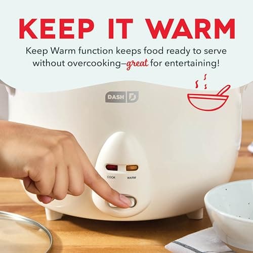 Dash Family Sized Rice Cooker - Large-Capacity Rice Cooker - Features Ceramic, Nonstick Surface & Keep Warm Function - Great for Convenient Meal Prep & Family Meals - 20 Cups Cooke thumbnail 5
