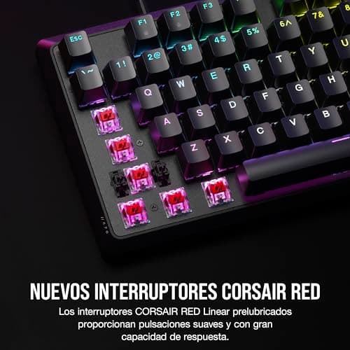 Miniatura de Teclado Gamer Mecánico CORSAIR K70 CORE RGB Negro con Reposamuñecas – Switches Lineales MLX Red Pre-Lubricados, Teclas ABS Doble Inyección, Amortiguación de Sonido y Dial Multimedia 3
