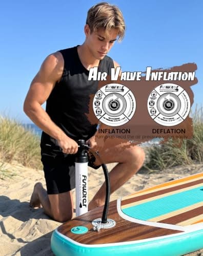 Miniatura de FunWater Inflatable Stand Up Paddle Board with Beginners SUP Accessories 8
