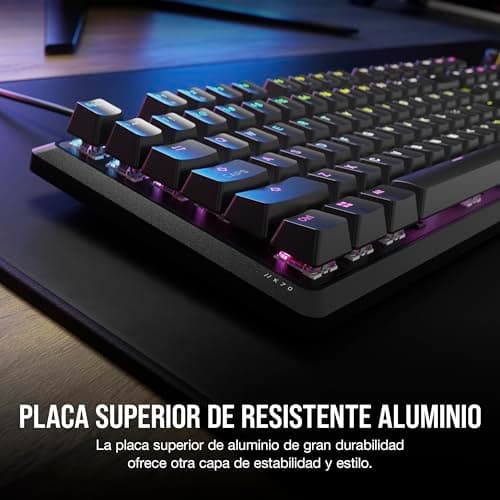 Miniatura de Teclado Gamer Mecánico CORSAIR K70 CORE RGB Negro con Reposamuñecas – Switches Lineales MLX Red Pre-Lubricados, Teclas ABS Doble Inyección, Amortiguación de Sonido y Dial Multimedia 5