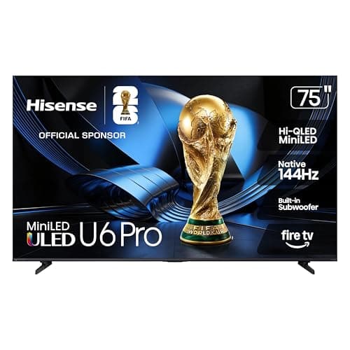 Smart TV Hisense 75" U6 Pro Mini-LED 4K UHD Gaming 144Hz con Fire TV y Pantalla Antirreflejos