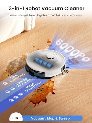 Lefant Robot Vacuum and Mop, 75-Day Self-Emptying, 6000Pa, LiDAR Navigation thumbnail 4