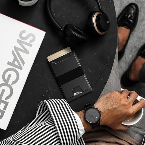 furid Smart Card Wallet for Men Slim: Minimalist Wallet For Men - RFID Blocking Pop Up Front Pocket Wallet, Metal Wallet 11 Card Holder