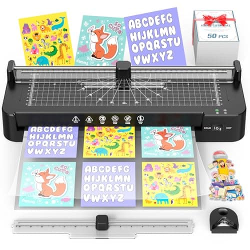 13in Laminator Machine with Sheets 50pcs + Paper Trimmer + Corner Rounder + Scale Line, 11x17 / ABS Anti-Jam |Dual Hot and Cold Mode | 90s Fast Preheat for A3/A4/A5/A6 Home Office 