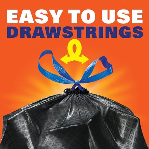 Hefty Ultra Strong 30 Gallon Trash Bags, Large Trash Bags 30 Gallon Size, Multipurpose, Break Resistant Drawstring Closure, Resists Leaks, Punctures, and Tears, Black, Fabuloso Sce thumbnail 5