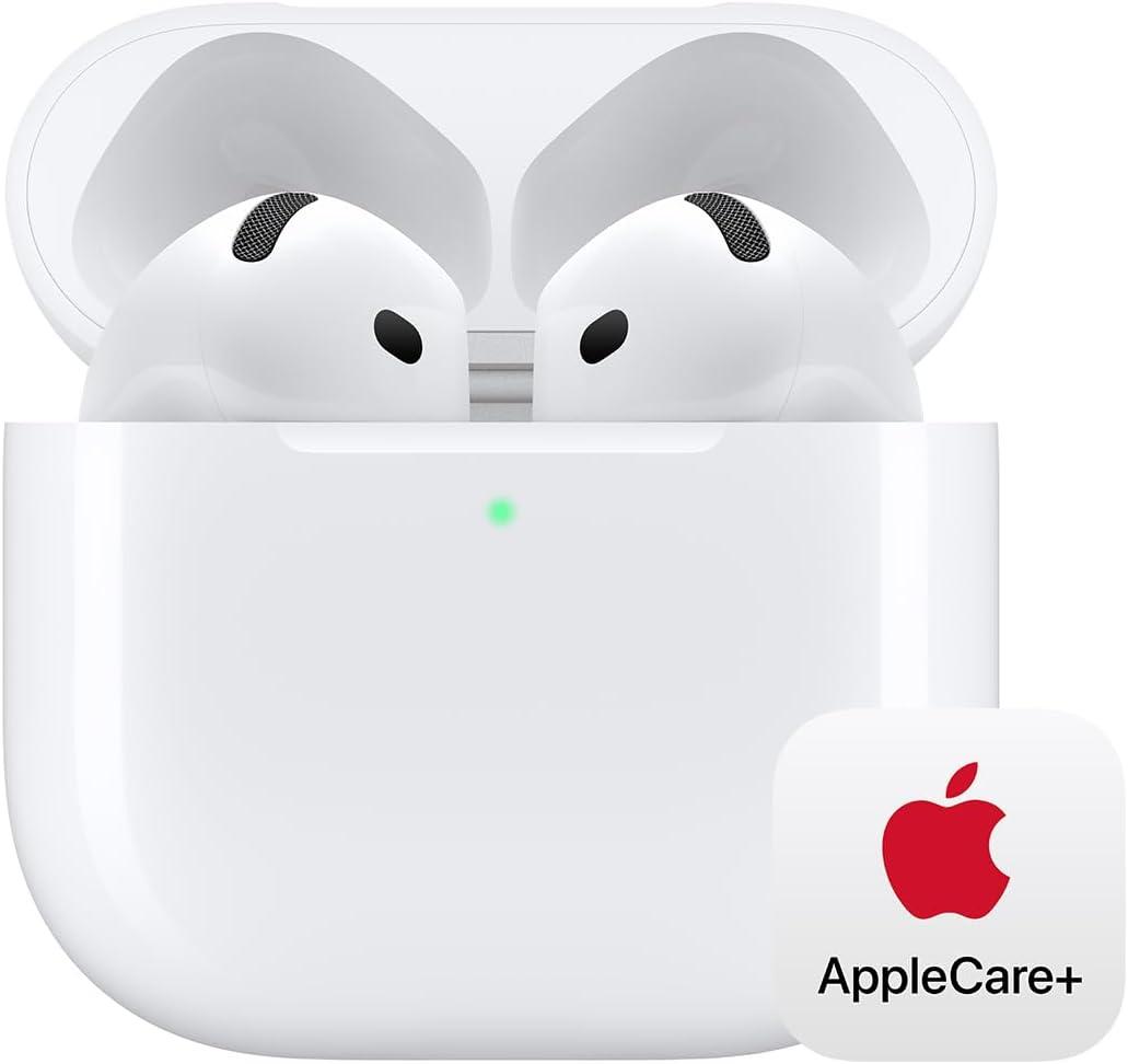 Apple AirPods 4 with AppleCare+ (2 Years) Wireless Earbuds, with Active Noise Cancellation, Adaptive Audio, Transparency Mode, Personalized Spatial Audio with AppleCare+ (2 Years)