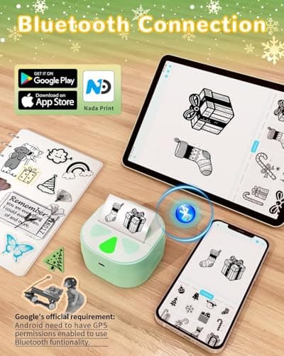 NADAIIN Mini Sticker Printer, D20 Portable Bluetooth Thermal Sticker Maker thumbnail 3