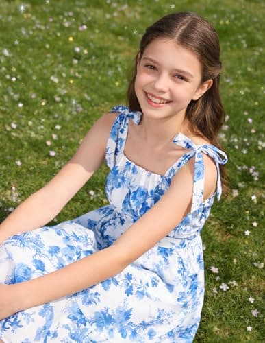 Miniatura de Vestido Floral de Chifón GRACE KARIN para Niñas, Sin Mangas, Veraniego y Versátil 8