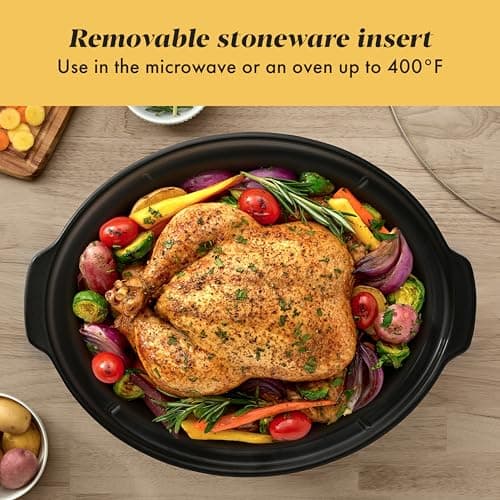 Crock-Pot 7-Quart Manual Slow Cooker, Family Size Serves 8+ People & Fits 6-lb Roast, Removable Stoneware with Warming Setting, Dishwasher Safe for Easy Cleanup, Stainless Steel thumbnail 6