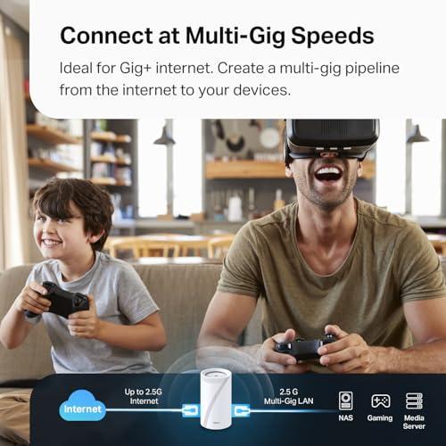 TP-Link Deco 7 Pro BE63 Tri-Band WiFi 7 BE10000 Whole Home Mesh System - 6-Stream 10 Gbps, 4x2.5G Ports Wired Backhaul, 4X Smart Internal Antennas, VPN, HomeShield, Free Expert Sup thumbnail 8