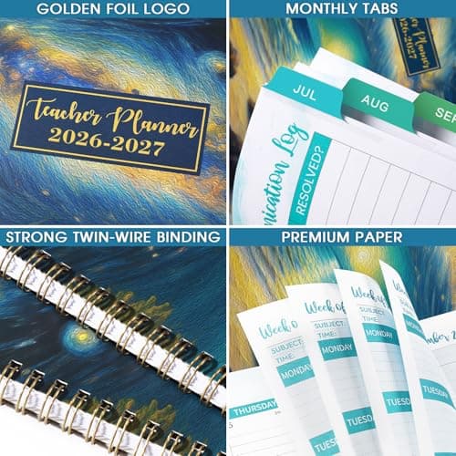 Teacher Planner 2026-2027 - Teacher Lesson Planner 2026-2027, 9" x 11", Jul.2026 - Jun.2027, Weekly & Monthly Lesson Plan Book for Teachers with Back pocket, Colorful Tabs thumbnail 7
