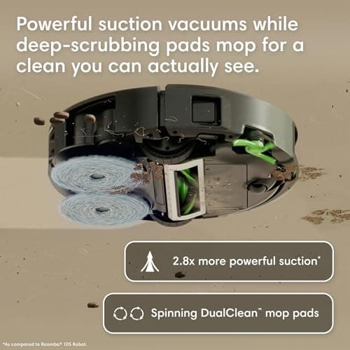 iRobot Roomba Plus 415X Combo Robot Vacuum & Mop + AutoWash Dock, Self‑Cleaning & Heated Dry, Auto‑Empty up to 90 Days, 140x Power-Lifting Suction, 2X Deeper Mopping, Ideal for Hom thumbnail 2