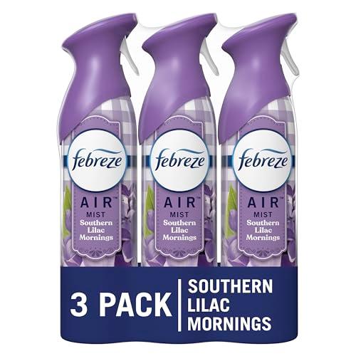 Febreze Air Mist Air Freshener Spray, Odor-Fighting Room Spray, Air Fresheners for Home and Bathroom and Kitchen, Aerosol Can, Southen Lilac Mornings Scent, Purple, 8.8oz (Pack of 