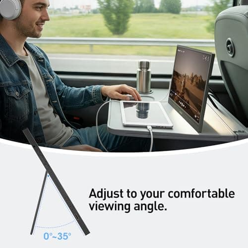 KOORUI 15.6 inch Portable Monitor FHD 1080P IPS External Display, Second Screen for Travel and Office, USB-C HDMI Gaming Monitor with Kickstand & Speakers for Laptop PC thumbnail 10
