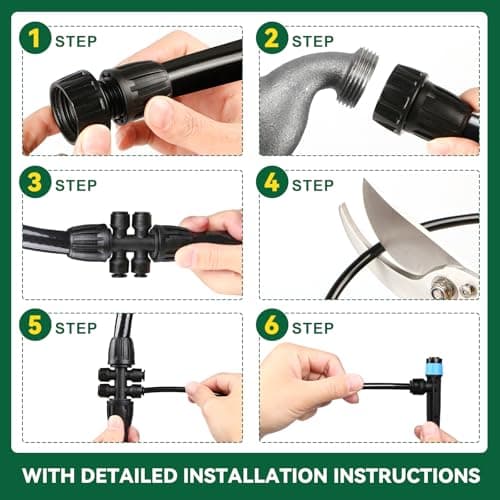 Drip Irrigation System for Garden, 2026-Upgraded Quick Connect Garden Watering Kit All-in-One with 1/2 inch 1/4 inch Irrigation Tubing for Garden, Lawn, Greenhouse, Raised Beds (12 thumbnail 7