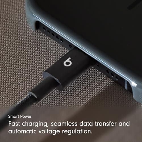 Cable Trenzado Beats USB-A a USB-C Carga Rápida y Antienredos (1.5m) - Negro Bolt