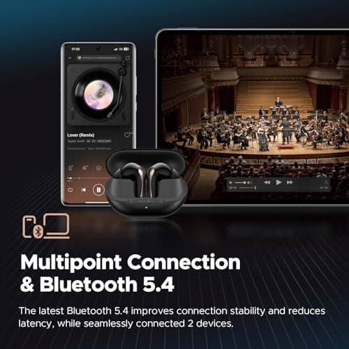 SoundPEATS Air5 Pro Hi-Res Wireless Earbuds, LDAC & aptX Lossless, Audiophile-Grade Sound with Wide Soundstage, 37H Playtime, Bluetooth 5.4, IPX5 Waterproof, Multipoint Connection thumbnail 6
