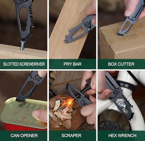 Grandpa Gifts for Christmas - Gifts for Grandpa, Keychain Multitool with 1.8inch Blade - Fathers Day Birthday Gift for Grandpas - Small Knife for Every Day Carry, Portable Tool for thumbnail 4