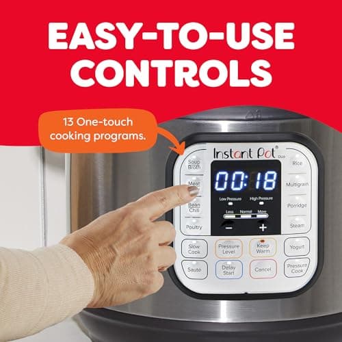 Instant Pot Duo 7-in-1 Electric Pressure Cooker, Slow Cooker, Rice, Steamer, Sauté, Yogurt Maker, Warmer & Sterilizer, Includes App With Over 800 Recipes, Stainless Steel, 6 Quart
