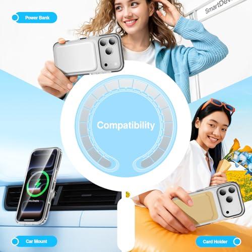 Miniatura de Funda Magnética MagSafe SMARTDEVIL para iPhone 17 Pro Max, Antigolpes Transparente con 2 Micas y Antiamarilleo - Negro 4