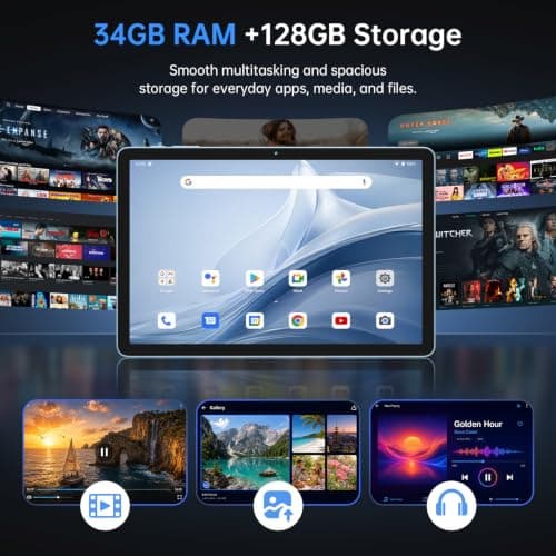 Miniatura de Tablet Android 11" Octa-core con IA Gemini, Widevine L1. Incluye Kit Completo: Teclado, Funda, Mouse, Lápiz Óptico. Pantalla HD, Wi-Fi, BT 5.0, Cámara Dual, GPS 3