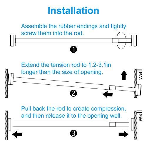Barra de Cortina de Ducha TEECK Ajustable 32-80 pulg. - Sin Taladrar ni Óxido