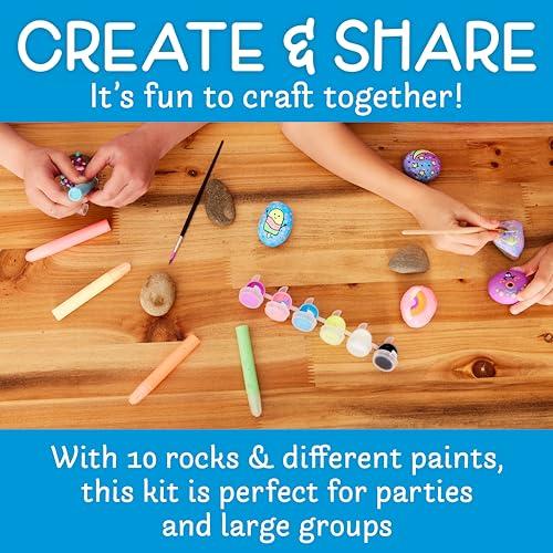 Miniatura de ¡Kit de Pintura de Rocas 'Brilla en la Oscuridad' para Niños! Crea y Decora 10 Piedras con Colores Vivos 5