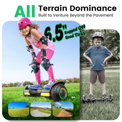 Gyroor G13 All-Terrain Hoverboard with Bluetooth & LED Lights Gift,Black