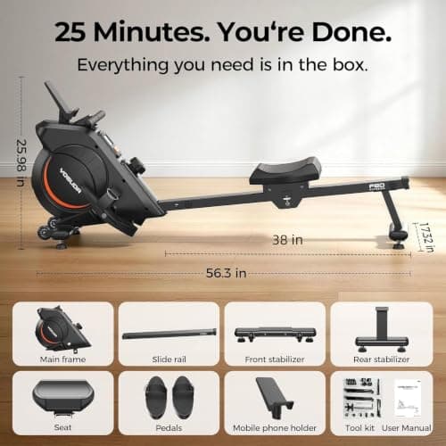 YOSUDA Rowing Machine for Home, Magnetic Rower with 16 Resistance Levels
