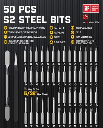 Fanttik E1 Max Electric Screwdriver, Mini Precision Screwdriver Set, 50 Magnetic Bits, Magnetic Storage, 5/32‘’Hex, Repair Tool Kit for Electronics Phone Camera Laptop Watch for Da thumbnail 5