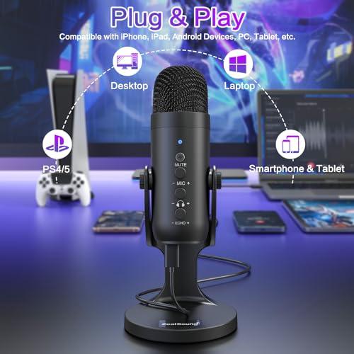Miniatura de Micrófono USB ZealSound K66 para Podcast y Streaming: Reducción de Ruido, Monitoreo y Control Total 2