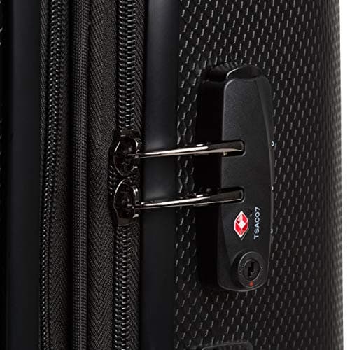 SwissGear 7272 Energie Expandable Hardside Luggage With Spinner Wheels and TSA Lock, Black, Checked-Medium 24-Inch