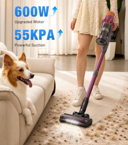 Miniatura de Aspiradora Inalámbrica 600W Potente para Hogar y Mascotas con Pantalla LED y Antienredos 2