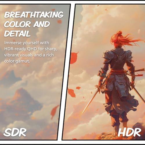 AOC CQ27G4ZH 27" Curved Gaming Monitor, QHD 2K 2560x1440, 1500R VA, 300Hz 0.3ms MPRT, HDMI x2, DP x1, Height Adjustable Stand, HDR, 3-Year Zero-Bright-dot thumbnail 5