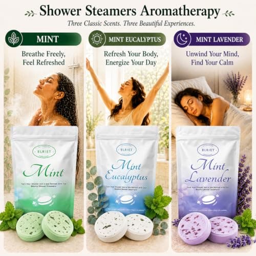 Blriet Shower Steamers Aromatherapy 18 Pack Gifts for Women Mom Wife | Teen Girls Christmas White Elephant Gift Stocking Stuffers Spa Natural Essential Oils Stress Relief Eucalyptus Mint Lavender
