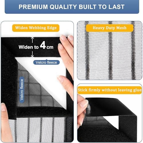 Door Net Screen with Magnet, Fits 36" x 82" Doors, 36 Magnets Auto Close