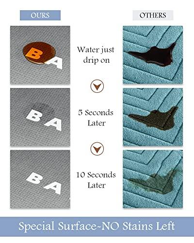 MontVoo-Bath Mat-Bathroom Mat Rug Non Slip Super Absorbent Stain Resistant Quick Dry Thin Bath Rug-Bath Mats for Bathroom Floor Bathtub Vanity-Bathmat Bath Rug Easy Care-17"x27" Gr thumbnail 3