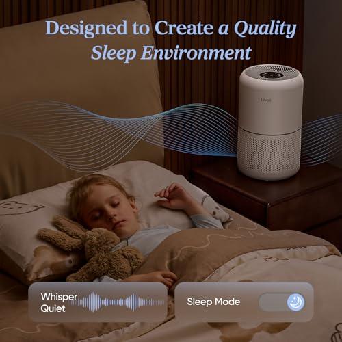 LEVOIT Air Purifier for Home Allergens Pet Hair in Bedroom, Covers Up to 1073 ft² by 56W High Torque Motor, AHAM VERIFIDE, 3-in-1 Filter with HEPA Sleep Mode, Remove Dust Smoke Odo