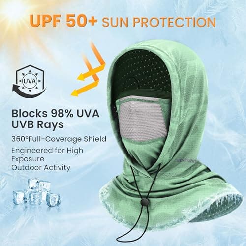 Pasamontañas YANIKY Refrescante con Protección UV para Verano - Verde Menta