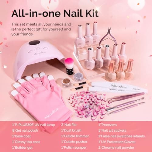 MelodySusie Gel Nail Polish Kit with UV Light P-PLUS30F