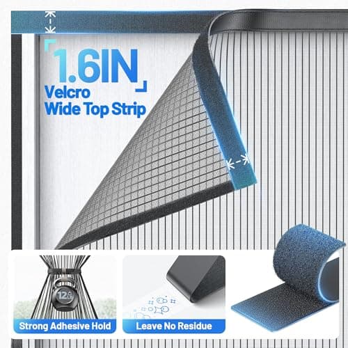Miniatura de Heavy Duty Magnetic Screen Door Mesh, Door Net Screen with 50 Magnets 5