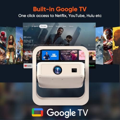 PANSEBA Official Google TV Smart Projector with Stand, Movie Projector