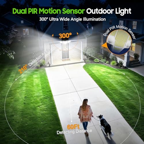 TuyLuxe Solar Flood Lights,4000LM Dual Motion Sensor Outdoor Lights, 2 Pack | 366 LED 300° Solar Motion Lights Outdoor, Large Solar Panel, 3500mAh, IP65 Waterproof Outside Security for Yard Patio Gara