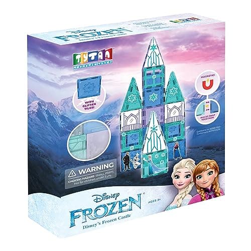 Tytan Toys Disney Frozen Magnetic Tiles Princess Castle - 68-Piece STEAM Building Set with Glitter Tiles & Elsa, Anna, Olaf Stickers - Educational Frozen Toys for Girls Age 3-4+ thumbnail 14
