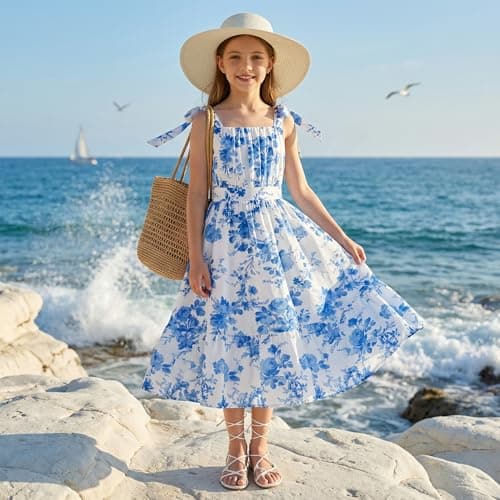 Miniatura de Vestido Floral de Chifón GRACE KARIN para Niñas, Sin Mangas, Veraniego y Versátil 3