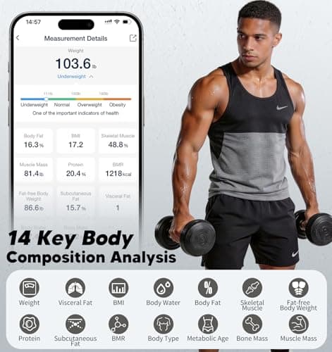 GE Smart Scale for Body Fat with BMI Muscle Mass, 5.3-inch Handle Display thumbnail 5