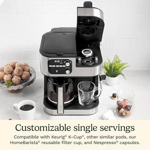 Cuisinart Coffee Center Barista Bar 4-in-1 Coffee Maker, Single-Serve Pods Compatible, Coffeemaker, Three Brewing Sizes, SS-4N1NAS, Black